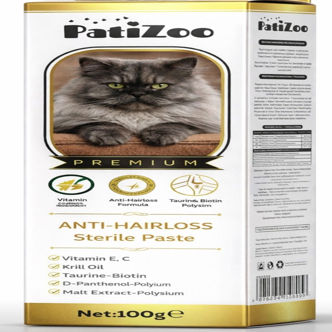 Patizoo Anti-Hairloss Sterile Paste 100g – Kedi Tüy Sağlığı ve Bakım Macunu