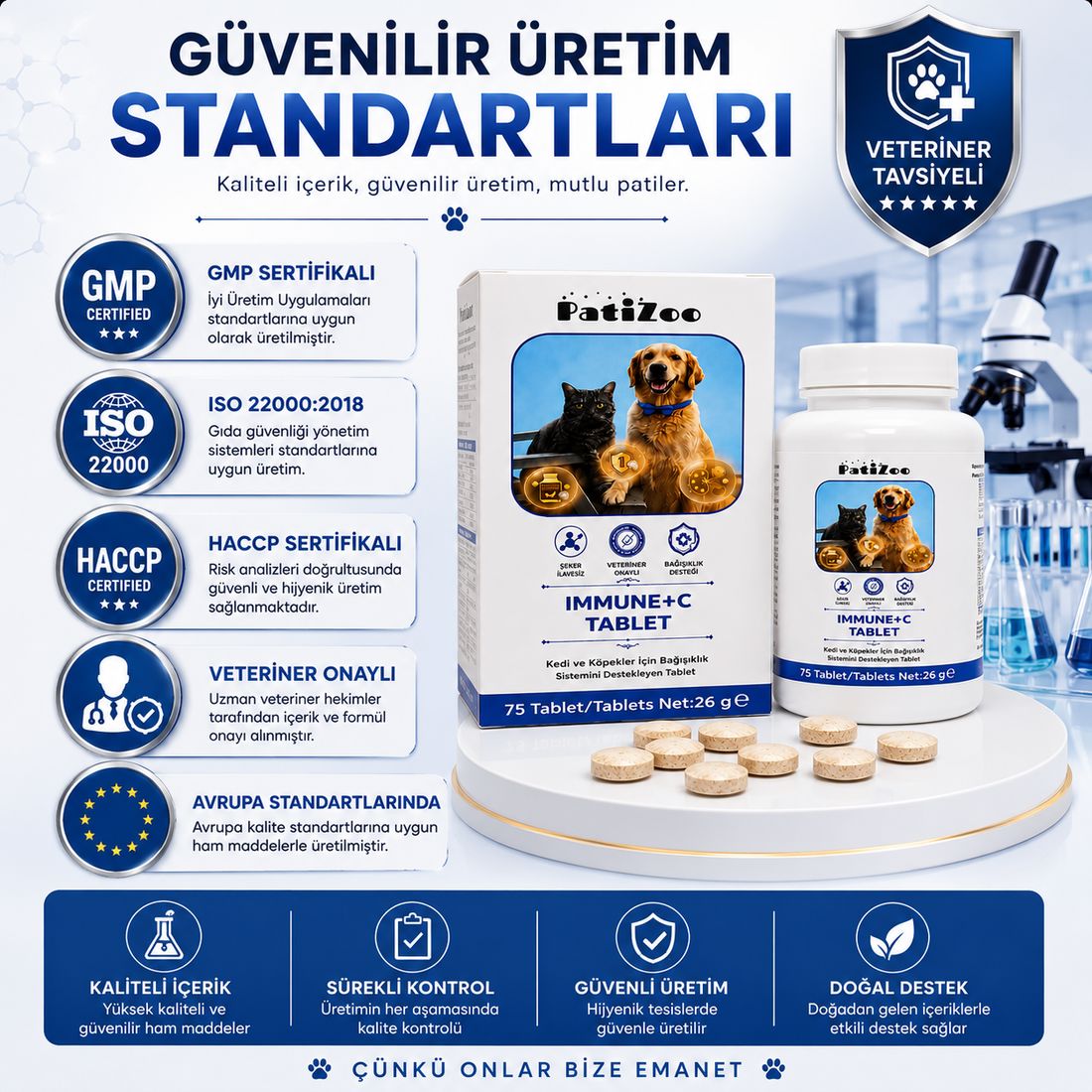 Ekstra Immune +C Kedi Ve Köpek Için Bağışıklık Sistemini Destekleyen Tablet - Görsel 2